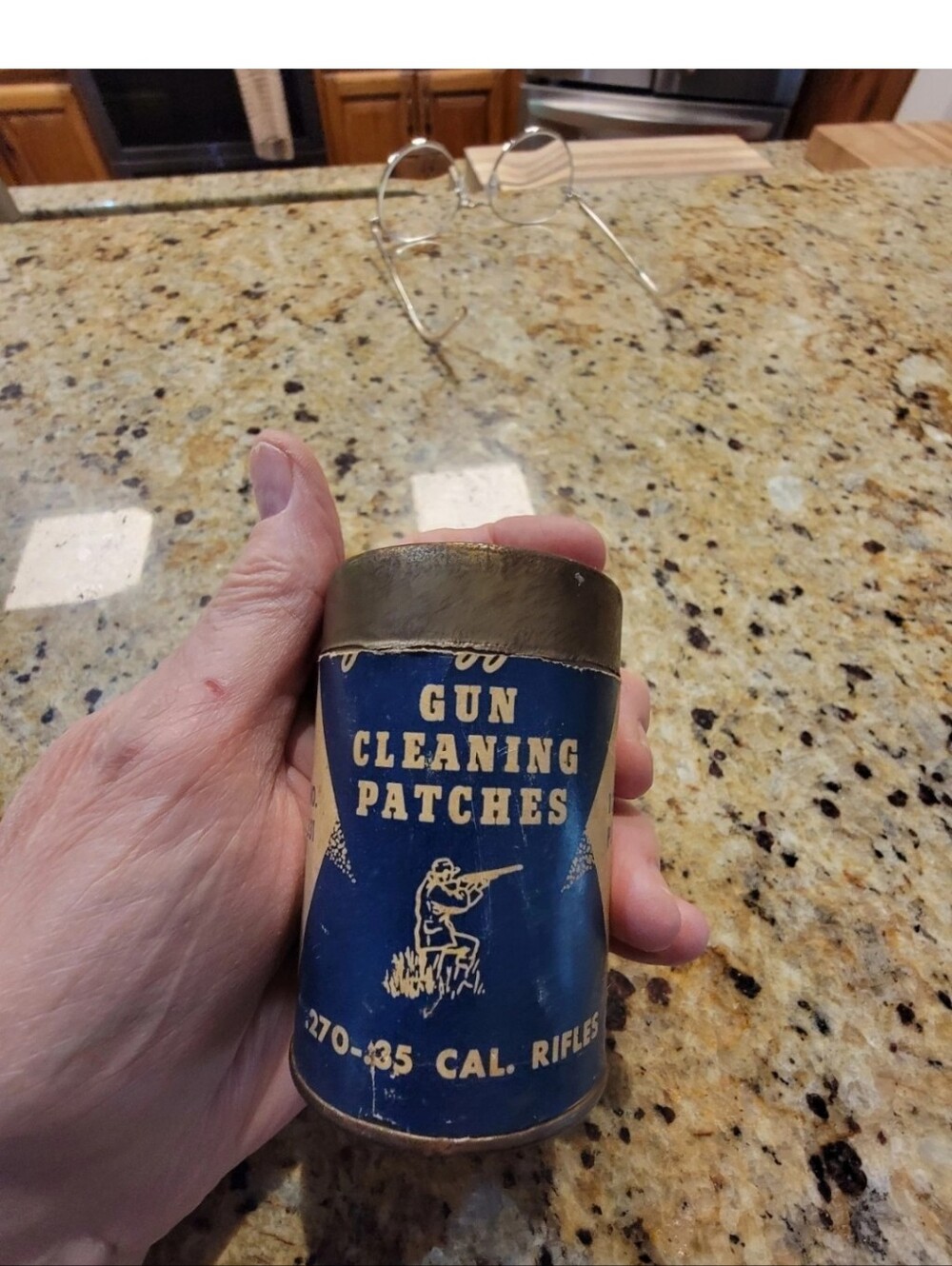 JC Higgins Gun Cleaning Container Few Patches .270 - 35 Cal #631